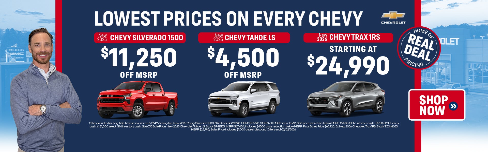 LOWEST PRICES ON EVERY CHEVY