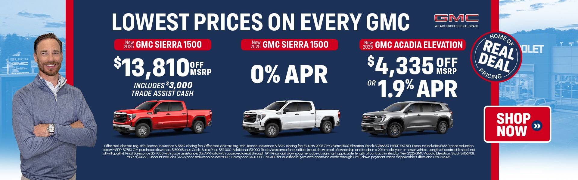 LOWEST PRICES ON EVERY GMC